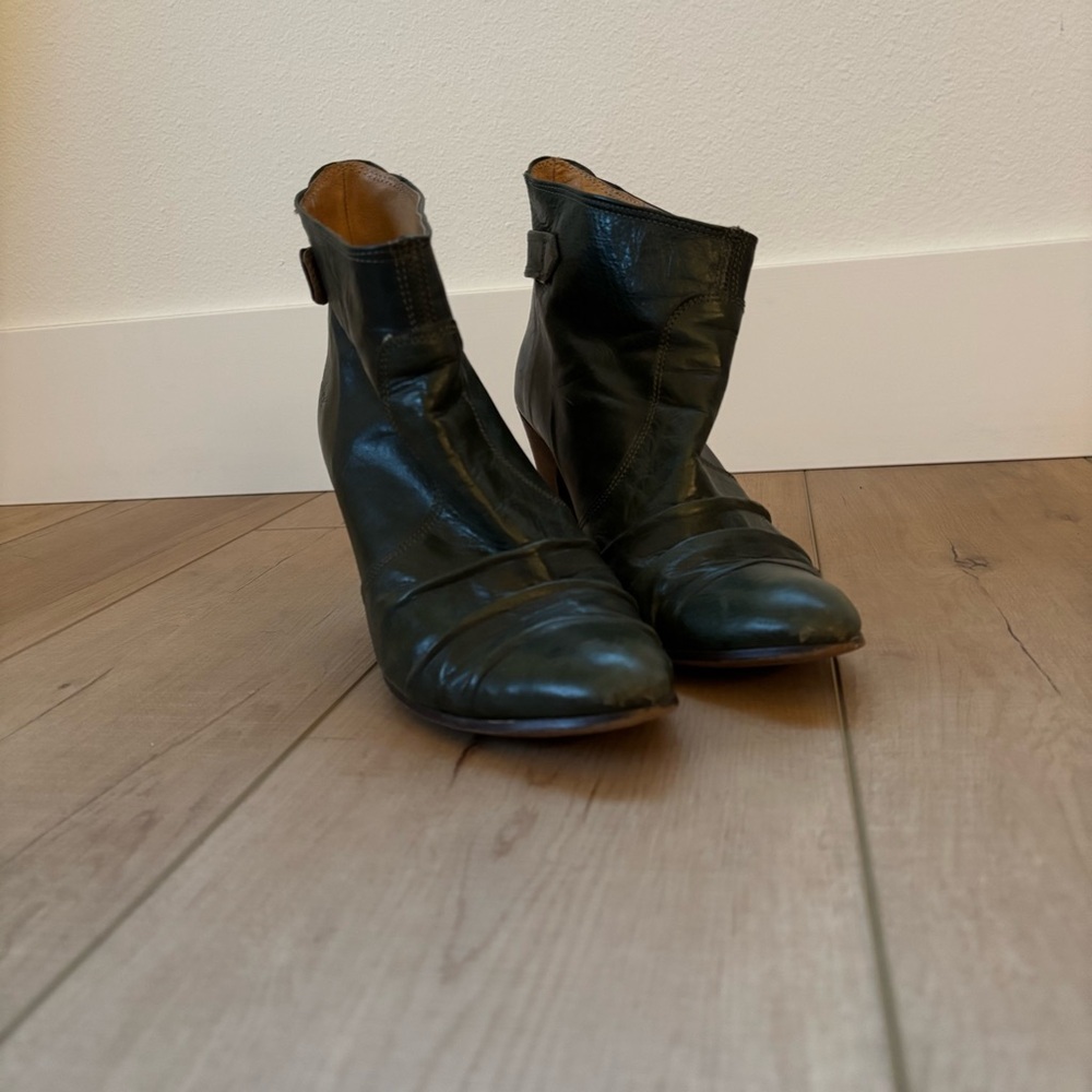 Destroy Y2K Green Leather Boots 8 made in Spain